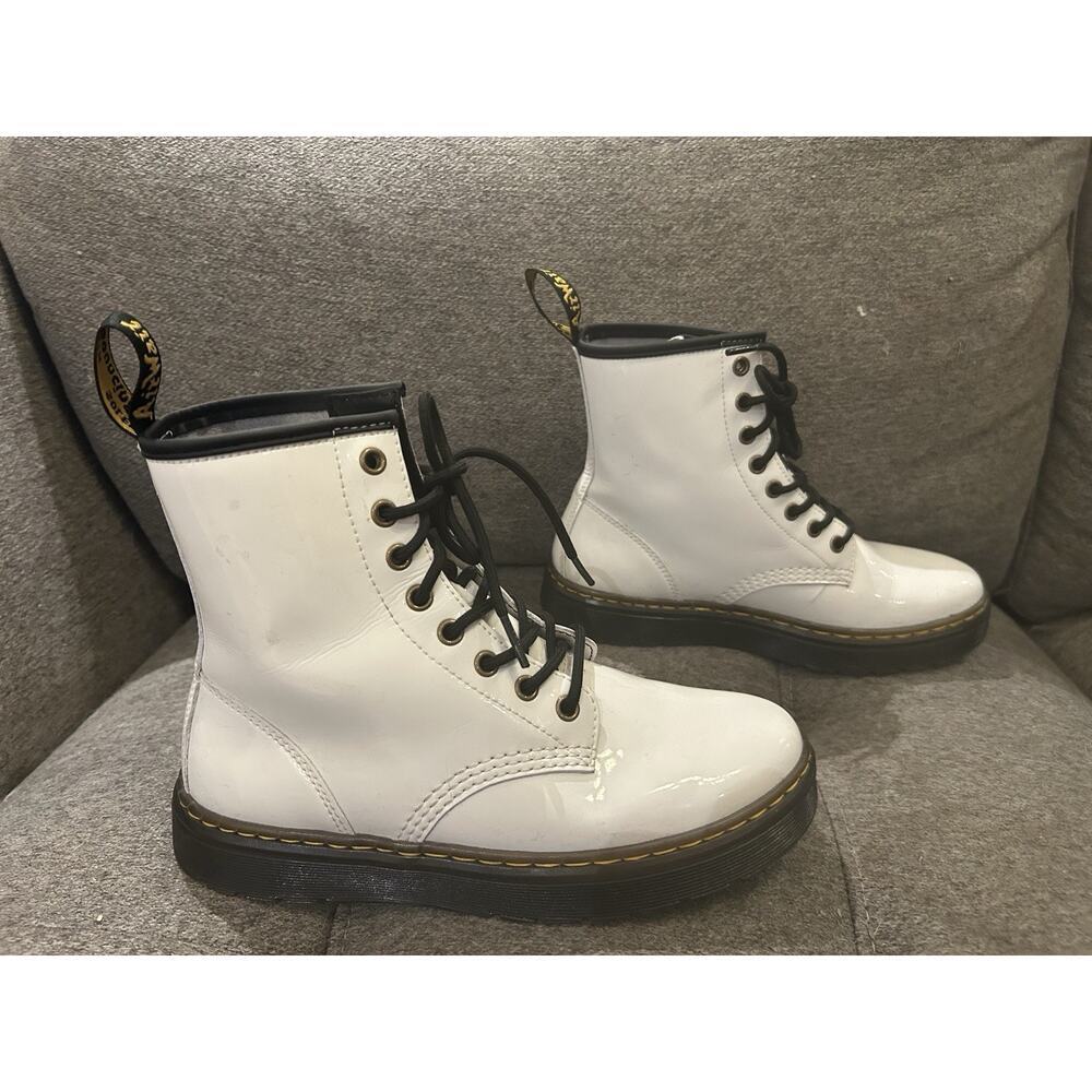 Dr. Martens Zavala Lace Up Combat Ankle Boots Women's Size 6 White - Picture 4 of 8